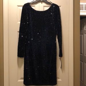 Chetta B Navy Blue Sequin Cocktail dress Sz 14
